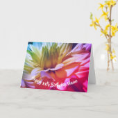 ダリアフラワー花びらパーソナライズされた誕生日   カード (黄色い花)