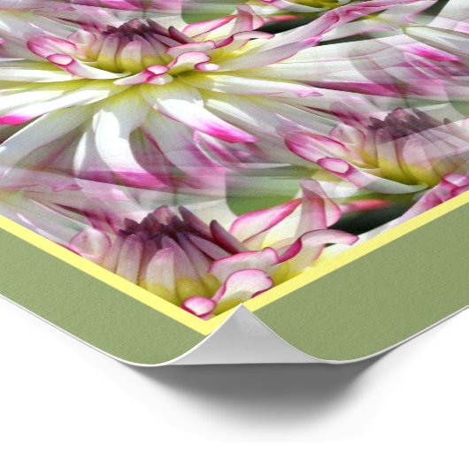 ダリアフラワー花びら倍増抽象芸術 ポスター (角)