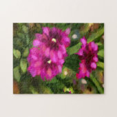 ダリアフローラガーデンフラワーフラワーマゼンタ ジグソーパズル (横)