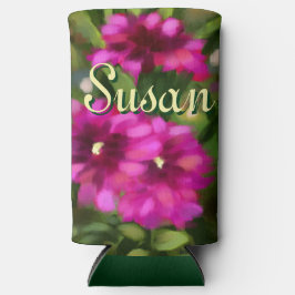 ダリアフローラガーデンフラワーフラワーマゼンタ スリム缶クーラー