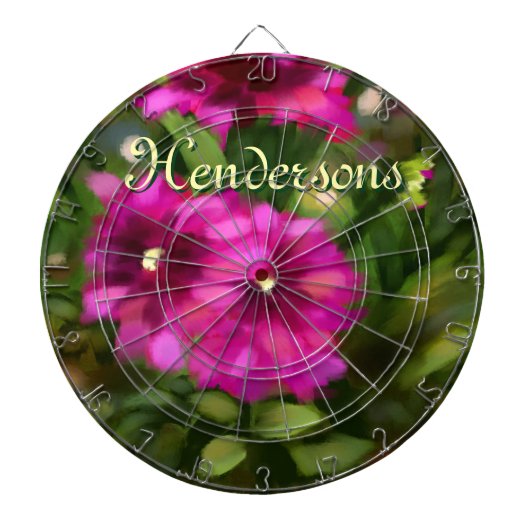 ダリアフローラガーデンフラワーフラワーマゼンタ ダーツボード (正面)