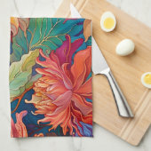 ダリアフローラタペストリー キッチンタオル (四つ折り)