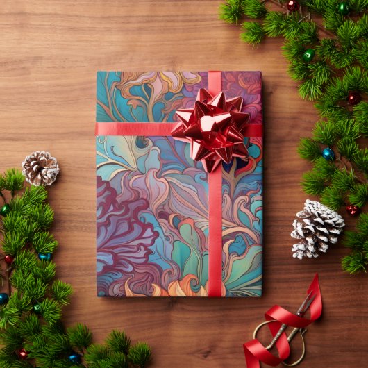 ダリアフローラタペストリー ラッピングペーパー (クリスマスギフト)