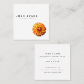 ダリアフローラミニマリストスクエアビジネスカード スクエア名刺 (正面/裏面)