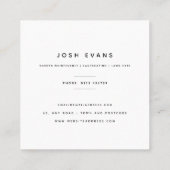 ダリアフローラミニマリストスクエアビジネスカード スクエア名刺 (裏面)