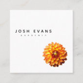 ダリアフローラミニマリストスクエアビジネスカード スクエア名刺 (正面)