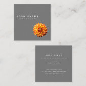 ダリアフローラミニマリストスクエアビジネスカード スクエア名刺 (正面/裏面)