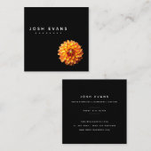 ダリアフローラミニマリストスクエアビジネスカード スクエア名刺 (正面/裏面)