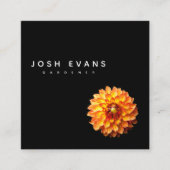 ダリアフローラミニマリストスクエアビジネスカード スクエア名刺 (正面)