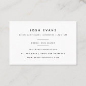 ダリアフローラミニマリスト英国およびユーロの名刺 名刺 (裏面)