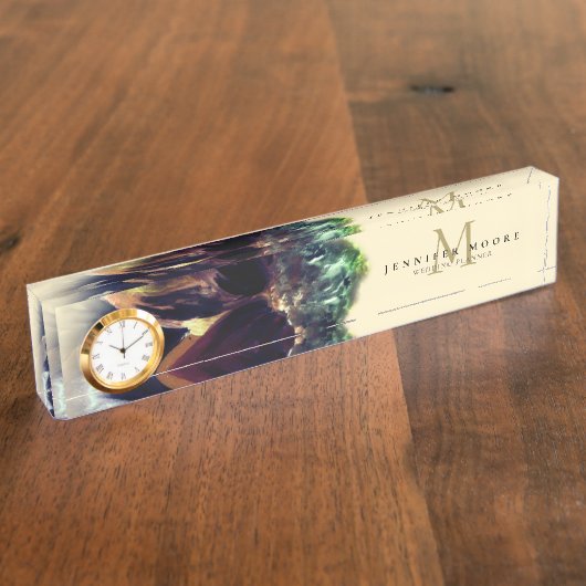 ダリアフローラ絵画ズモノグラム デスクネームプレート (側面)