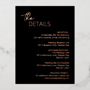 ダリアブラックモダンのエンク結婚ロージャカード 箔招待状ポストカード