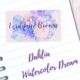 ダリアブーケウォーターカラービジネスカード 名刺