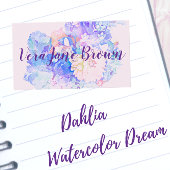 ダリアブーケウォーターカラービジネスカード 名刺