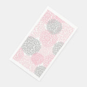 ダリアブーケ – ピンクグレー紙ゲストタオル (コーナー)
