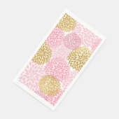 ダリアブーケ – ピンク金ゴールド紙ゲストタオル (コーナー)