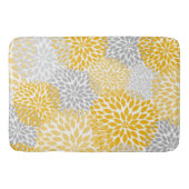 ダリアブーケ – マスタードイエローグレーフローラ バスマット (正面)
