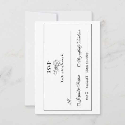 ダリアリースRSVPカード 出欠カード (正面)