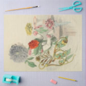 ダリアレディフローラデクページ紙ヴィンテージ 薄葉紙 (クラフト)