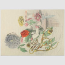 ダリアレディフローラデクページ紙ヴィンテージ