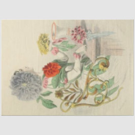 ダリアレディフローラデクページ紙ヴィンテージ 薄葉紙