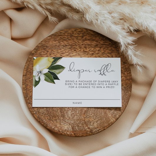 ダリアレモンシトラスフルーツサマーおむつラッフル プレイスカード