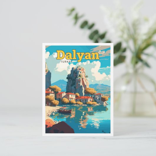 ダリアンターキートラベルアートヴィンテージイラストレーション ポストカード (スタンド正面)