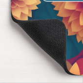 ダリア幾何パカラフルタパーソナライズされたーン マウスパッド (コーナー)