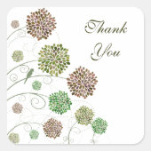 ダリア庭園の結婚式サンキュースクエアステッカー スクエアシール (正面)