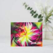 ダリア抽象花模様の感謝カード ポストカード (スタンド正面)