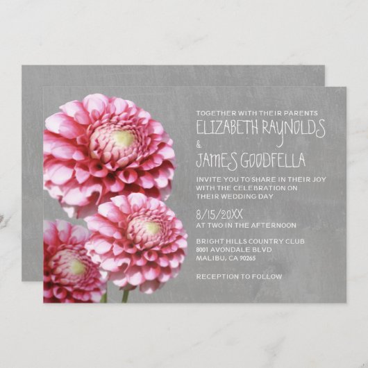 ダリア結婚式招待状 招待状 (正面/裏面)