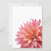 ダリア絵を描の花とピンクと珊瑚 招待状 (裏面)