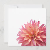 ダリア絵を描インピンクとサンゴブライダルシャワー 招待状 (裏面)