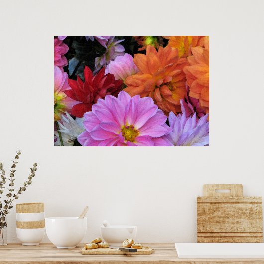 ダリア花びら ポスター (キッチン)