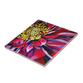 ダリア花オリジナル抽象芸術水彩画 タイル (側面)