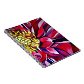 ダリア花オリジナル抽象芸術水彩画 ノートブック (右側)