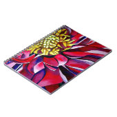 ダリア花オリジナル抽象芸術水彩画 ノートブック (左側)