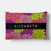 ダリア花カラフル花お名前 アクセサリーポーチ (正面)