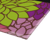 ダリア花カラフル花お名前 カッティングボード (角)