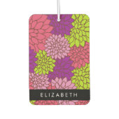 ダリア花カラフル花お名前 カーエアーフレッシュナー (正面)