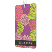 ダリア花カラフル花お名前 カーエアーフレッシュナー (左)