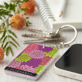 ダリア花カラフル花お名前 キーホルダー (正面右)