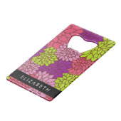 ダリア花カラフル花お名前 クレジットカード栓抜き (正面アングル)