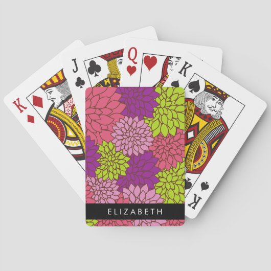 ダリア花カラフル花お名前 トランプ (裏面)