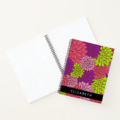 ダリア花カラフル花お名前 ノートブック (内部)