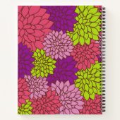 ダリア花カラフル花お名前 ノートブック (裏面)