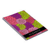 ダリア花カラフル花お名前 ノートブック (右側)