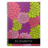 ダリア花カラフル花お名前 ノートブック (正面)