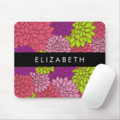 ダリア花カラフル花お名前 マウスパッド (マウス)