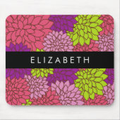 ダリア花カラフル花お名前 マウスパッド (正面)